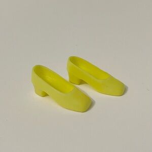 Vintage Barbie Yellow Square Toe Shoes Korea